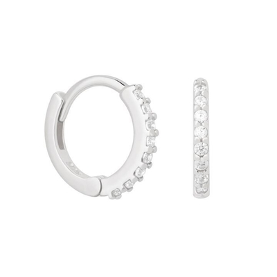 ODM 925 Sterling Silver Hoop Mouth Earrings Trung bình Với Vàng nhỏ 18K Vermeil Plating