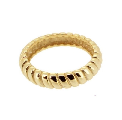 Độ rộng 6mm Vòng đính hôn xoắn bạc 18K vàng Rhodium màu xoắn bạc