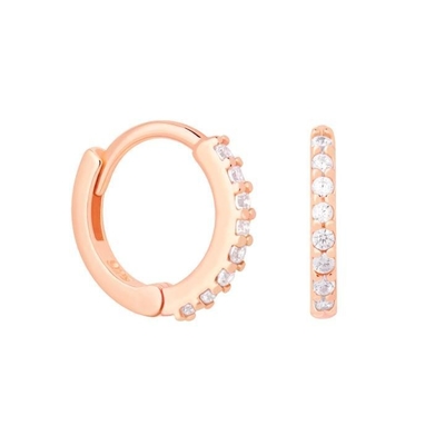 ODM 925 Sterling Silver Hoop Mouth Earrings Trung bình Với Vàng nhỏ 18K Vermeil Plating