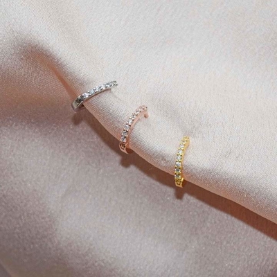 ODM 925 Sterling Silver Hoop Mouth Earrings Trung bình Với Vàng nhỏ 18K Vermeil Plating