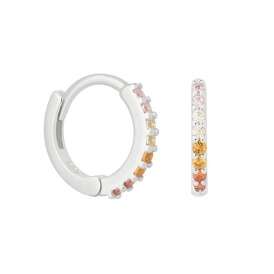 ODM 925 Sterling Silver Hoop Mouth Earrings Trung bình Với Vàng nhỏ 18K Vermeil Plating