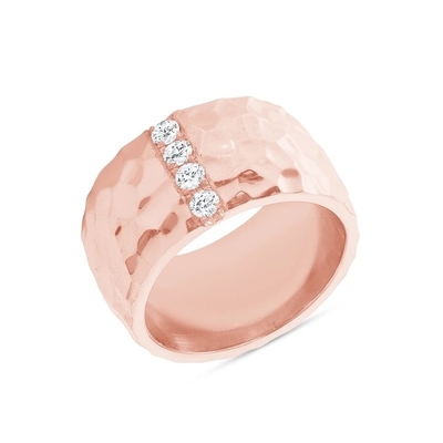 Kích thước 6 - Kích thước 10 Mens Eternity Band 18K vàng bọc kim loại nhẫn