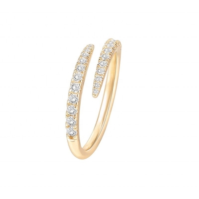 14K vàng bọc cubic Zirconia mở Twist Eternity Band nhẫn ECO thân thiện