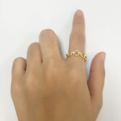 Hình dạng chuỗi tinh tế CZ Kim cương nhẫn vĩnh cửu 925 bạc Sterling cho đồ trang sức nam