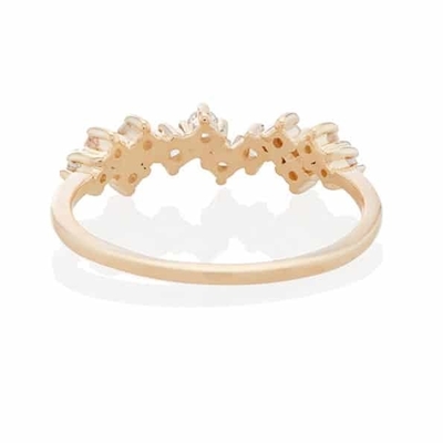 925 Sterling bạc đồ trang sức Prong thiết lập Mini Clear CZ dây đeo nhẫn cho phụ nữ Sterling