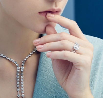 Emerald White CZ Đàn bà Eternity Band Baguette 18K vàng 925 Sterling bạc nhẫn