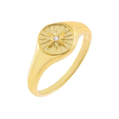 Nhẫn ấn bạc Sterling tùy chỉnh Phụ nữ Nhẫn ấn vàng 18K Phụ nữ