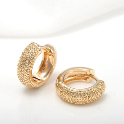 Eco Friendly 18K Gold Plated Multi Small Dot Beads Hoop Earrings Cho Phụ nữ Cô gái 2021