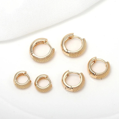 Eco Friendly 18K Gold Plated Multi Small Dot Beads Hoop Earrings Cho Phụ nữ Cô gái 2021