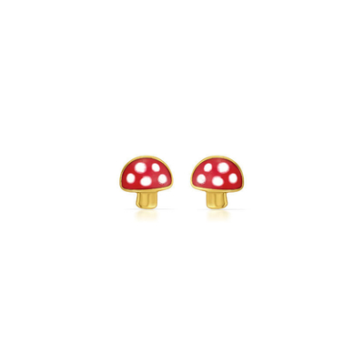Chubby nấm bông tai 925 trẻ em Bông tai bạc Sterling