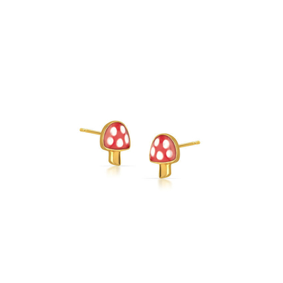 Chubby nấm bông tai 925 trẻ em Bông tai bạc Sterling