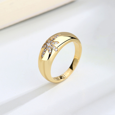 Unisex Alibaba-Online-Shopping Vòng nhẫn Starburst được mạ vàng bằng bạc 925