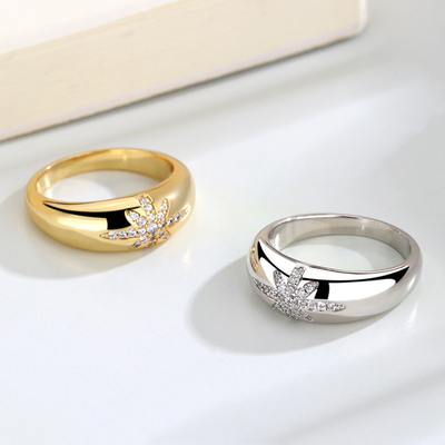Unisex Alibaba-Online-Shopping Vòng nhẫn Starburst được mạ vàng bằng bạc 925
