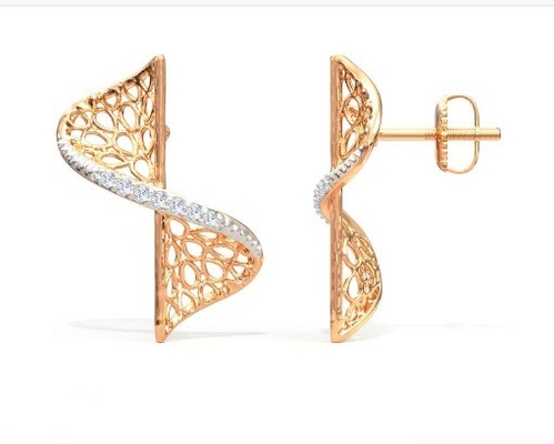 Bộ tai 2024 với công nghệ đặt Pave và Cubic Zirconia Swerve Twist Studs