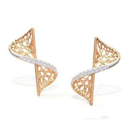 Bộ tai 2024 với công nghệ đặt Pave và Cubic Zirconia Swerve Twist Studs