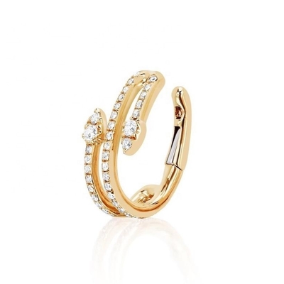 Diamond Teardrop Twist Ear Cuff trong 925 Sterling bạc cho các tùy chọn kết hôn