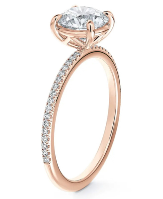 925 Sterling Silver Brazil Tròn Trắng CZ Chiếc nhẫn đính hôn Đồ trang sức