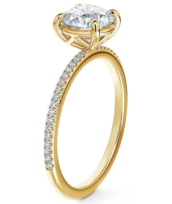 925 Sterling Silver Brazil Tròn Trắng CZ Chiếc nhẫn đính hôn Đồ trang sức