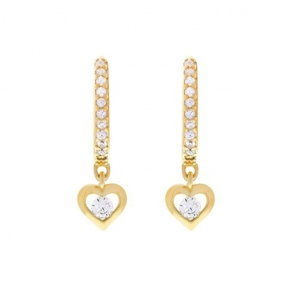 Mini Dangle Heart CZ Huggie Bắt vàng thêm một chút quyến rũ vào ngoại hình của bạn