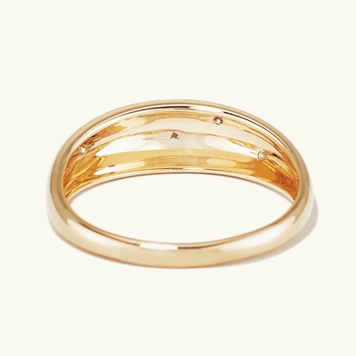 Eternity Band nhẫn 18K vàng của Brazil Ngôi sao trang sức 925 Sterling Silver Dome Chiếc nhẫn phụ nữ