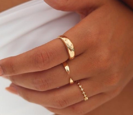 Eternity Band nhẫn 18K vàng của Brazil Ngôi sao trang sức 925 Sterling Silver Dome Chiếc nhẫn phụ nữ