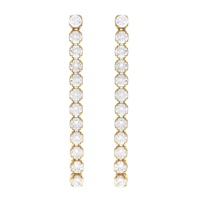 Hôn nhân Sự kiện Rhodium bọc 925 Sterling Silver Glittery Tennis Chain Drop Bỏ tai