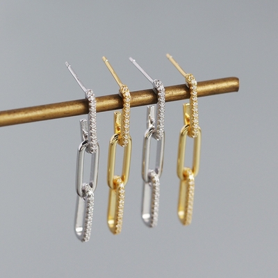 Nhẫn dây chuyền hình chữ nhật trong bạc 925 Sterling cho đêm phụ nữ
