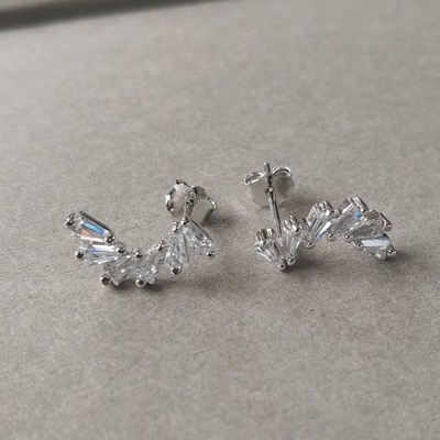 Zirconia Ear Studs cho phụ nữ Vermeil trang sức Băng tai