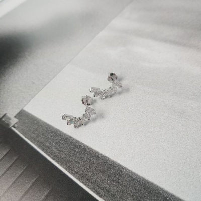 Zirconia Ear Studs cho phụ nữ Vermeil trang sức Băng tai
