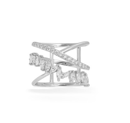 Tuyên bố của Đảng Chiếc nhẫn kim cương bằng bạc Sterling Rhodium