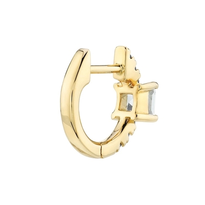 925 Sterling Silver Mini Gold Plated Baguette Hoop Huggie Bàn tai cho phụ nữ đồ trang sức