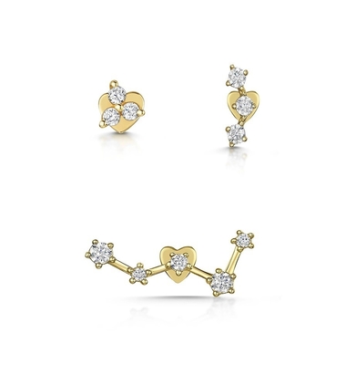 OEM Constella Stud tai 925 18k vàng trắng Stud tai