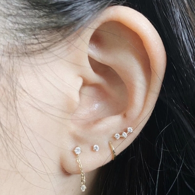 OEM Constella Stud tai 925 18k vàng trắng Stud tai