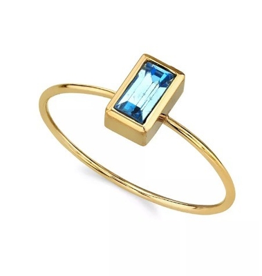 14K vàng đắm hình khối Zirconia Crystal Ring OEM Rhinestone Ring