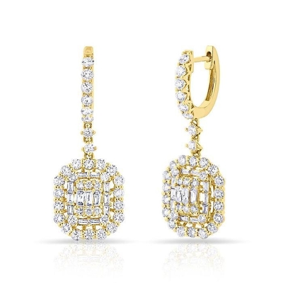 Vòng tai màu trắng CZ 925 Sterling Silver Classic Style cho đính hôn và đám cưới