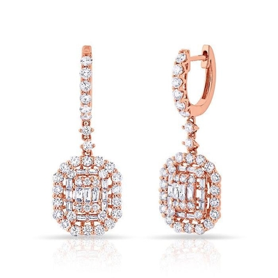 Vòng tai màu trắng CZ 925 Sterling Silver Classic Style cho đính hôn và đám cưới