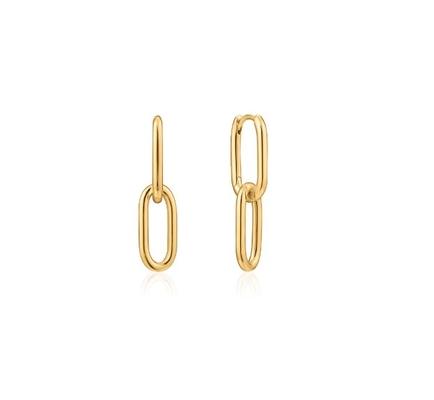 Lễ cưới Đơn giản Bạc Cable Link Stud Bàn tai 30mm Độ cao thiết kế thanh lịch