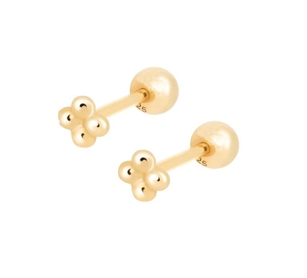 6mm bạc nhỏ hạt quả bóng Barbell Stud Bàn tai với lưng vít đồ trang sức