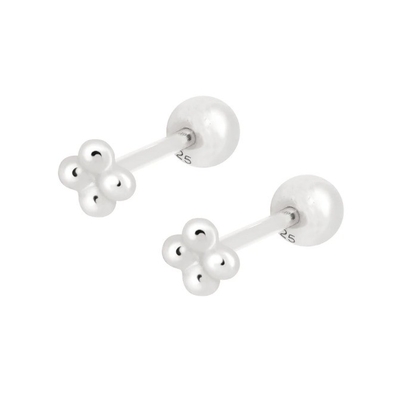 6mm bạc nhỏ hạt quả bóng Barbell Stud Bàn tai với lưng vít đồ trang sức