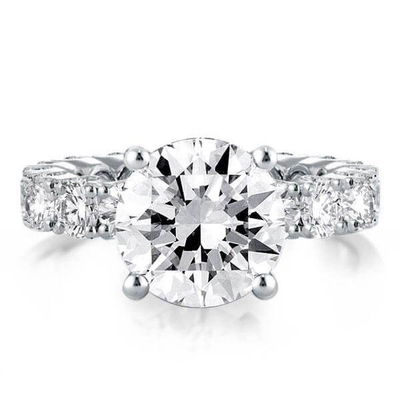 18K vàng trắng Zircon Eternity Band 925 Sterling bạc nhẫn đính hôn