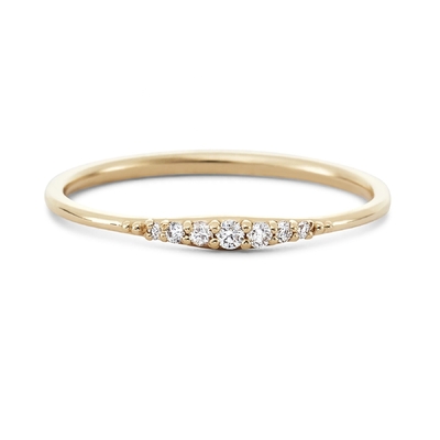 Đơn giản là 14K vàng mạ bằng tay Đặt chồng lên nhau mỏng 925 Sterling bạc nhẫn