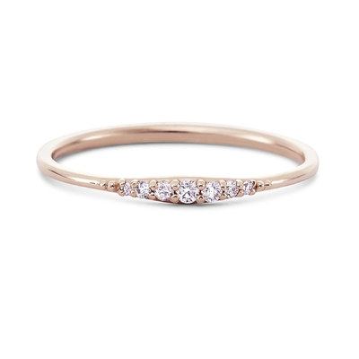 Đơn giản là 14K vàng mạ bằng tay Đặt chồng lên nhau mỏng 925 Sterling bạc nhẫn
