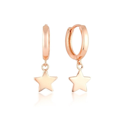 Đồng 14K vàng hình ngôi sao Hoop Bàn tai cho phụ nữ Đồ trang sức hàng ngày đơn giản