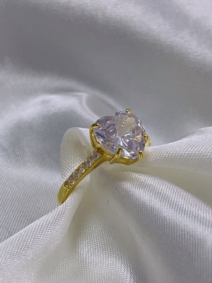 Công nghệ Micro Insert Inlay Heart Cut CZ Stone 925 Sterling Silver nhẫn đính hôn