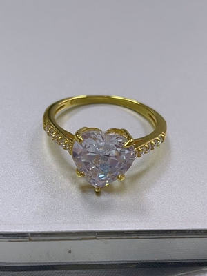Công nghệ Micro Insert Inlay Heart Cut CZ Stone 925 Sterling Silver nhẫn đính hôn