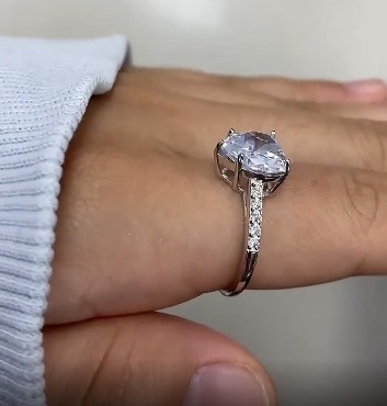 Công nghệ Micro Insert Inlay Heart Cut CZ Stone 925 Sterling Silver nhẫn đính hôn