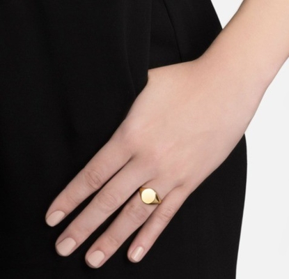 18K vàng bọc ấn khắc tùy chỉnh 925 Sterling bạc Unisex nhẫn trang sức tốt