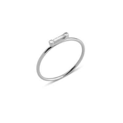 925 Sterling Silver Eco Friendly Mini Baguette Rings cho phụ nữ Vàng thật trang sức