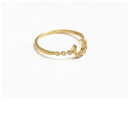 Chiếc nhẫn mặt trăng 925 bằng bạc tinh xảo nam giới với 14k 18k 24k vàng từ Brazil 2022