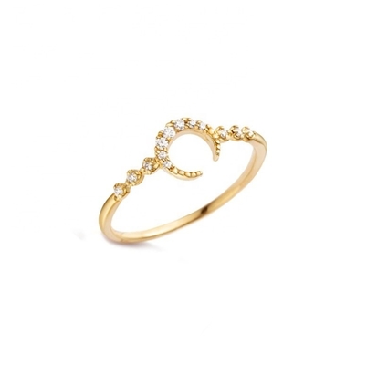 Chiếc nhẫn mặt trăng 925 bằng bạc tinh xảo nam giới với 14k 18k 24k vàng từ Brazil 2022